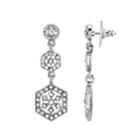 Downton Abbey Simulated Crystal Hexagon Linear Drop Earrings, Women's, White