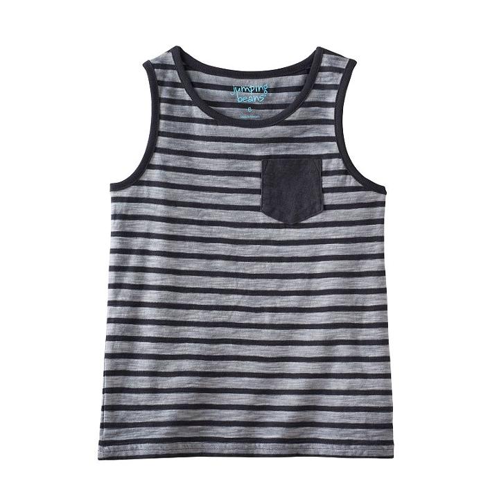 Boys 4-10 Jumping Beans&reg; Striped Slubbed Tank, Boy's, Size: 5, Grey