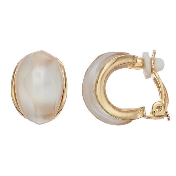 Dana Buchman Mother-of-pearl Clip-on Earrings, Women's, White