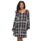 Women's Nina Leonard Floral Bell Sleeve A-line Dress, Size: Small, Brt Blue