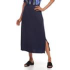 Women's Dana Buchman Side-slit Midi Skirt, Size: Small, Blue (navy)