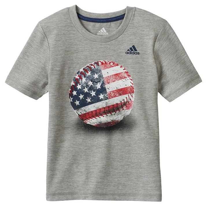 Boys 4-7x Adidas Baseball Graphic Tee, Boy's, Size: 7x, Grey