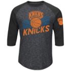 Big & Tall New York Knicks Raglan Tee, Men's, Size: Xlt, Grey (charcoal)