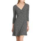 Women's Chaps Dot Fit & Flare Dress, Size: Large, Black
