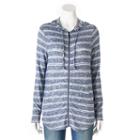 Women's Olivia Sky Striped Tunic Hoodie, Size: Xl, Dark Blue