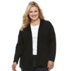 Plus Size Croft & Barrow&reg; Essential Open-front Cardigan, Women's, Size: 3xl, Black