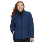 Plus Size Weathercast Quilted Midweight Side-stretch Jacket, Women's, Size: 1xl, Blue