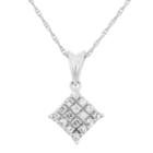 1/5 Carat T.w. Diamond 10k White Gold Square Pendant Necklace, Women's, Size: 18