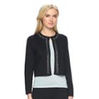 Women's Ronni Nicole Embellished Crop Cardigan, Size: Small, Black