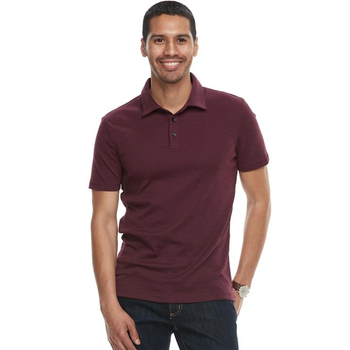 Men's Apt. 9® Slim-fit Slubbed Polo, Size: Medium, Red