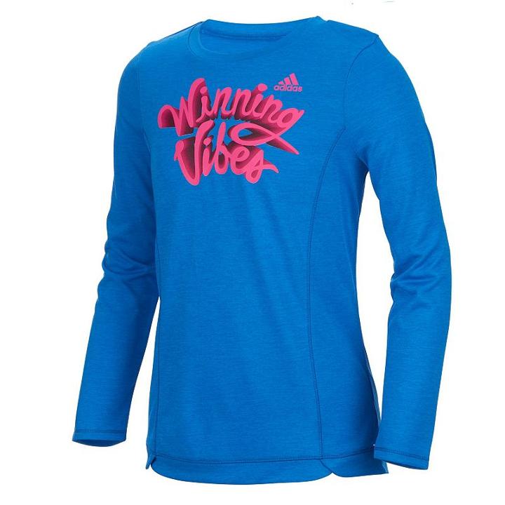 Girls 7-16 Adidas Melange Graphic Tee, Size: Medium, Dark Blue