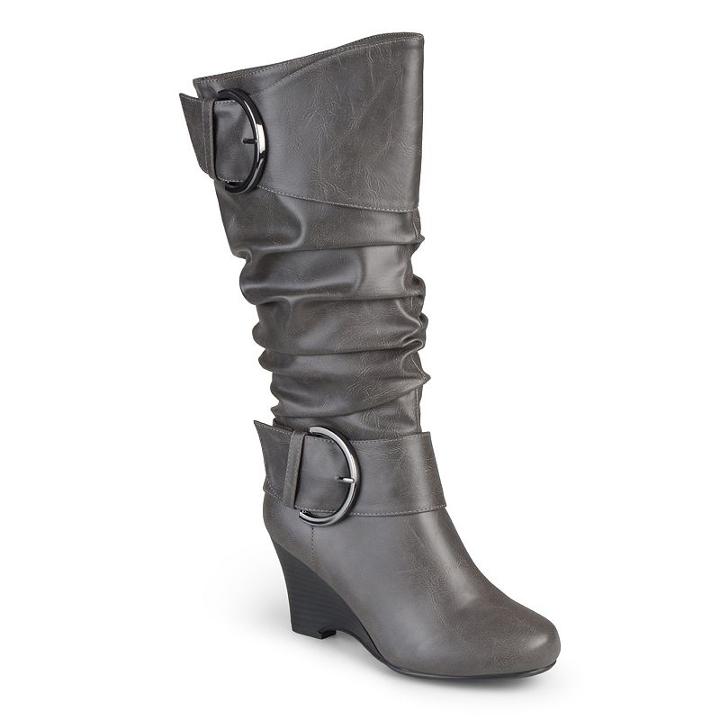Journee Collection Meme Women's Slouch Boots, Girl's, Size: 9, Grey