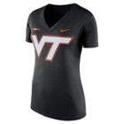 Women's Nike Virginia Tech Hokies Striped Bar Tee, Size: Medium, Black