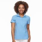 Petite Croft & Barrow&reg; Essential Short Sleeve Polo, Women's, Size: L Petite, Light Blue