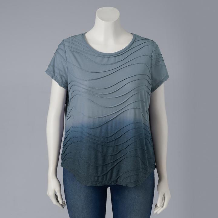 Plus Size Simply Vera Vera Wang Dip-dye Windy Jacquard Tee, Women's, Size: 2xl, Drk Purple