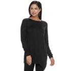 Women's Apt. 9&reg; Asymmetrical Tunic Sweater, Size: Xxl, Black