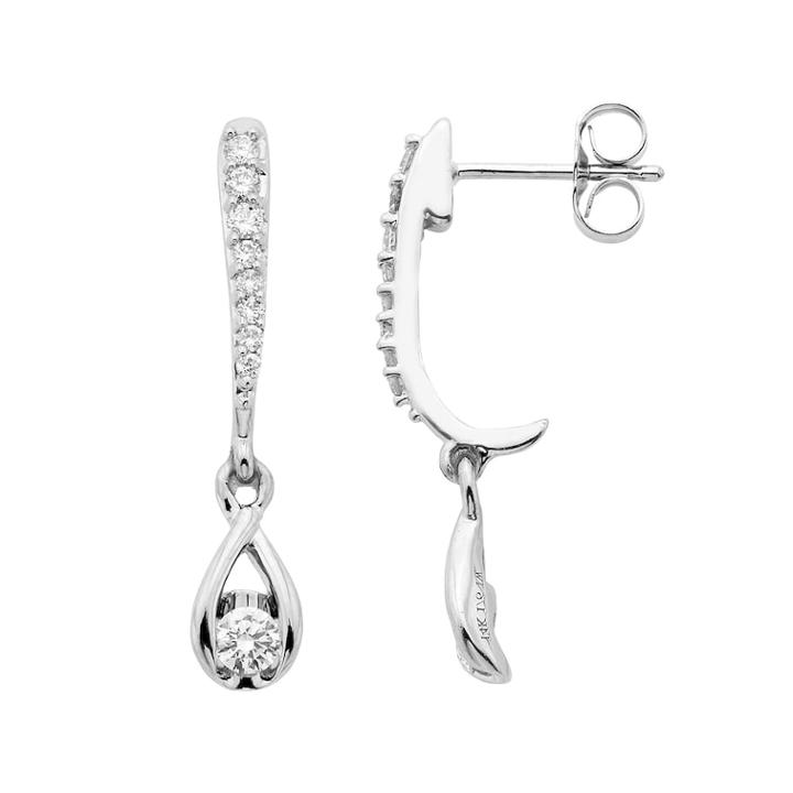 Sirena Collection 14k White Gold 1/3 Carat T.w. Diamond Linear Teardrop Earrings, Women's