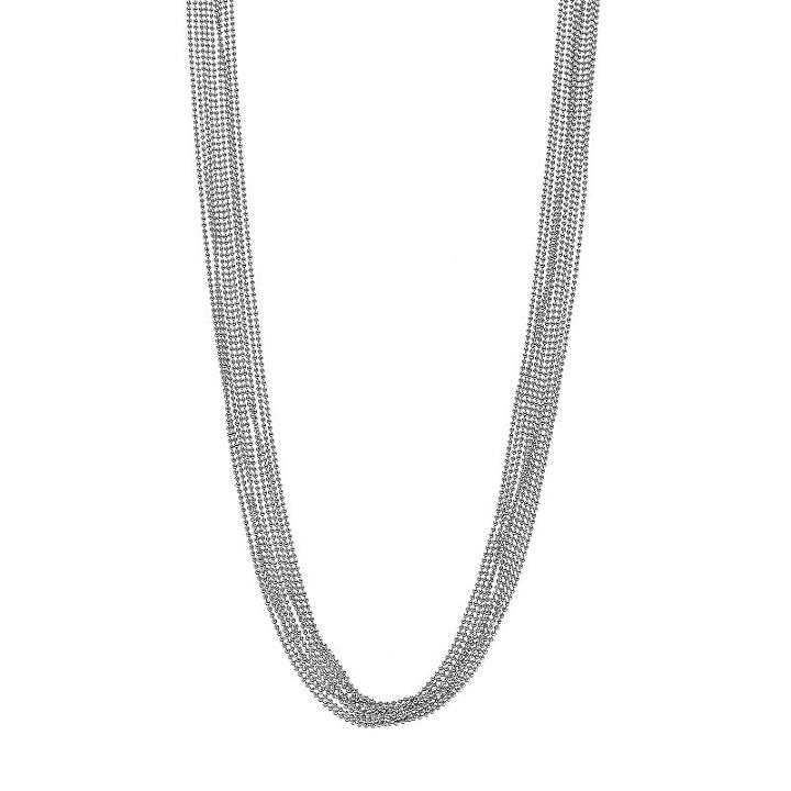 Long Multistrand Necklace, Women's, Lt Green
