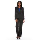 Women's Le Suit Pinstripe Suit Jacket & Pants Set, Size: 14, Light Blue