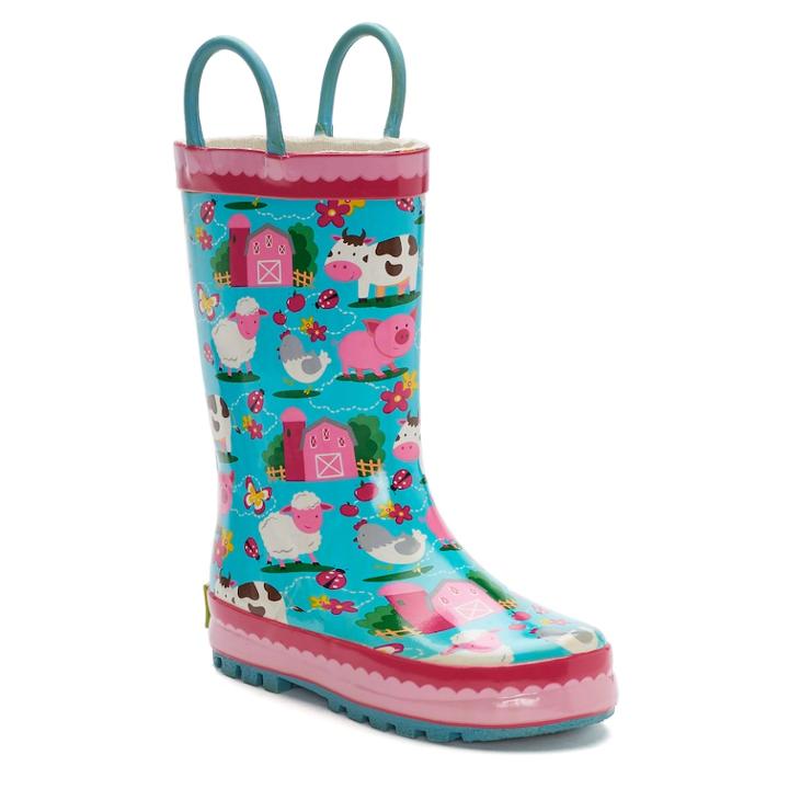 Western Chief Ee-i-ee-i-oh Girls' Waterproof Rain Boots, Size: 11, Turquoise/blue (turq/aqua)
