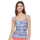 Women's Croft & Barrow&reg; Tummy Slimmer Ruched D-cup Tankini Top, Size: 18, Ovrfl Oth