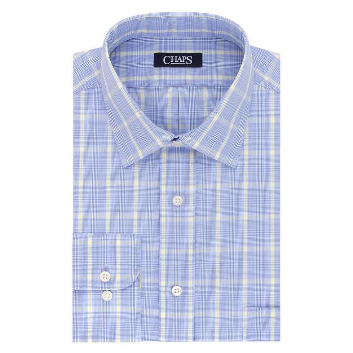 Men's Chaps Regular-fit Wrinkle-free Stretch Collar Dress Shirt, Size: 16-32/33, Brt Yellow