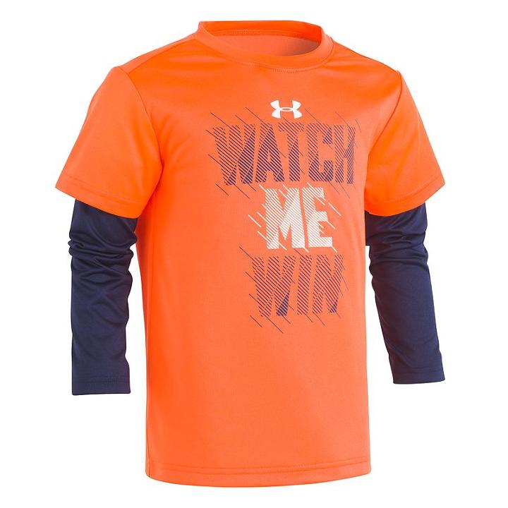 Boys 4-7 Under Armour Watch Me Win Mock-layer Graphic Tee, Size: 6, Orange
