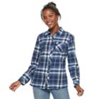 Women's Sonoma Goods For Life&trade; Essential Supersoft Flannel Shirt, Size: Small, Dark Blue