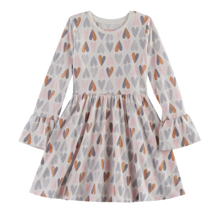 Girls 4-10 Jumping Beans&reg; Bell-sleeved Skater Dress, Size: 7, White Oth