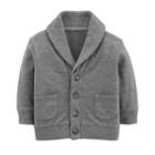 Baby Boy Oshkosh B'gosh&reg; Shawl Cardigan, Size: 12-18 Month, Light Grey