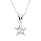 Sterling Silver Cubic Zirconia Star Pendant, Women's, Size: 18, White