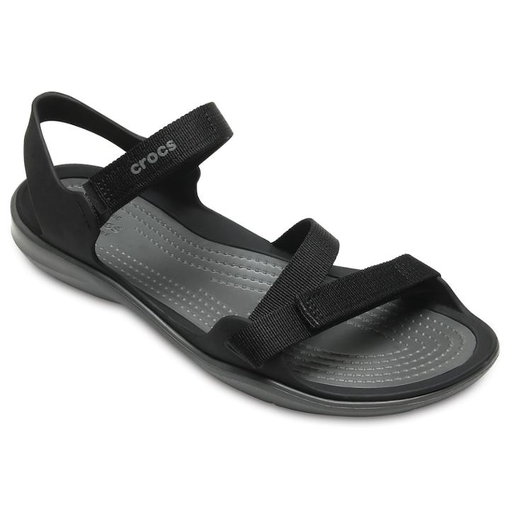 Crocs Swiftwater Webbing Women's Sandals, Size: 8, Black