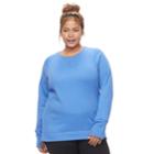 Plus Size Tek Gear&reg; Raglan Crew Sweatshirt, Women's, Size: 1xl, Med Blue