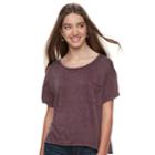Juniors' Grayson Threads Crewneck Pocket Tee, Teens, Size: Medium, Drk Purple
