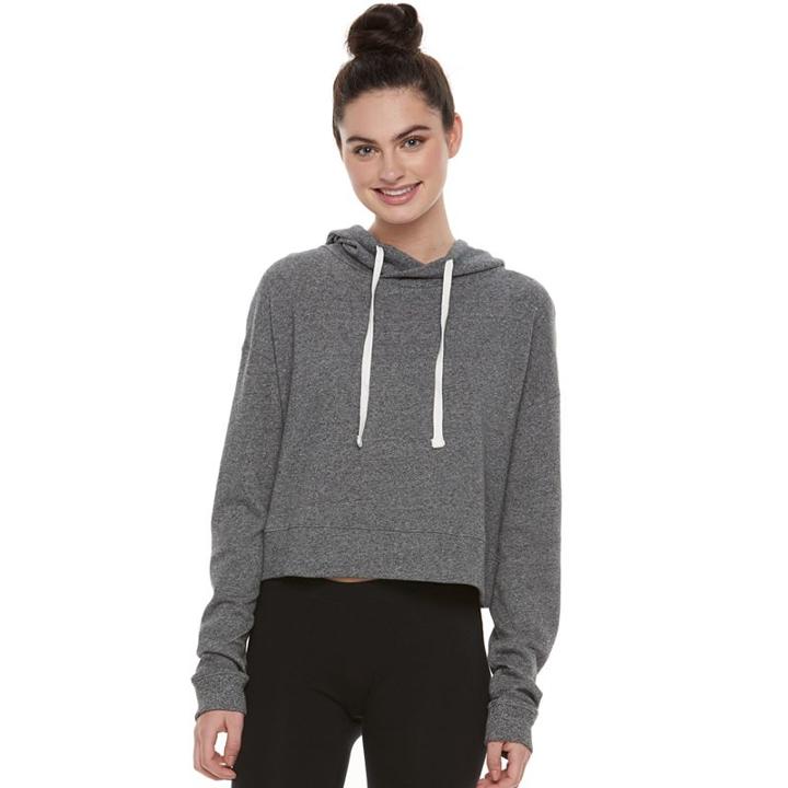 Juniors' So&reg; Solid Cropped Hoodie, Teens, Size: Xs, Dark Grey