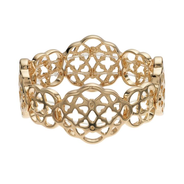 Dana Buchman Openwork Geometric Stretch Bracelet, Women's, Gold