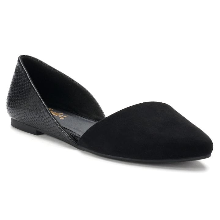 Candie's&reg; Snappea Women's D'orsay Flats, Size: Medium (9.5), Black