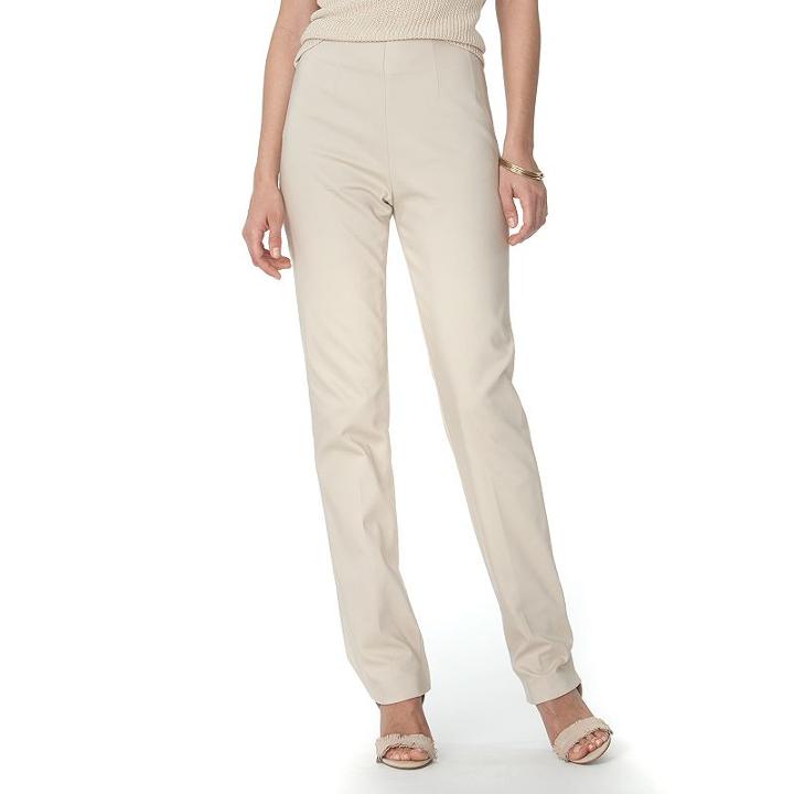 Women's Chaps Solid Skinny Pants, Size: 10, Beige Over