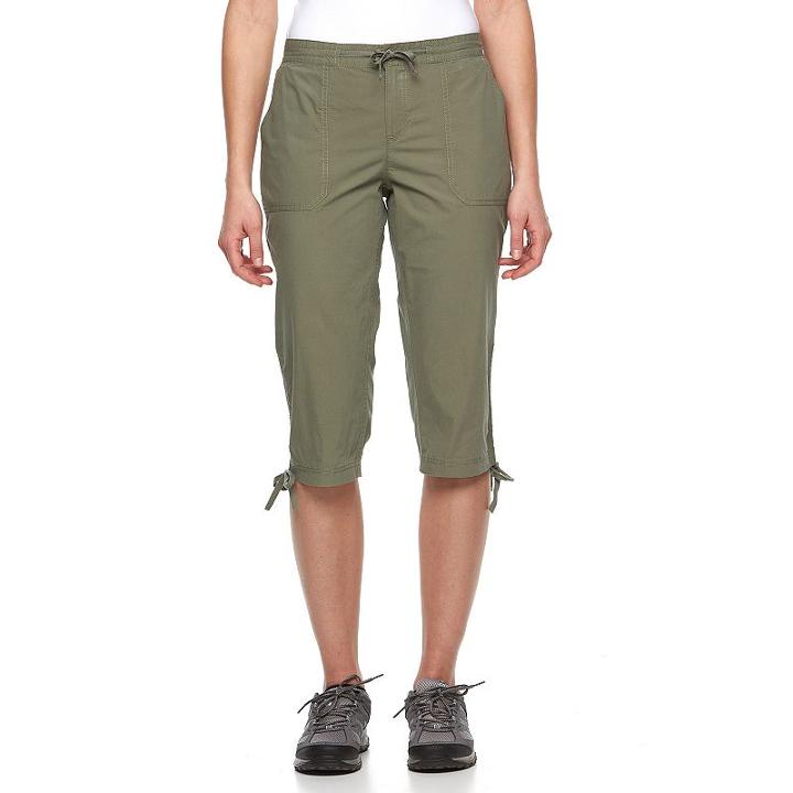 Women's Columbia Lost Adventure Drawstring Capris, Size: 6, Med Green