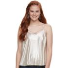Juniors' Love Fire Metallic Camisole, Teens, Size: Small, White Oth