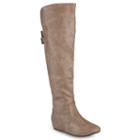 Journee Collection Angel Women's Over-the-knee Wedge Riding Boots, Girl's, Size: 10 Wc, Brown