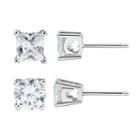 Diamonluxe Sterling Silver 3 3/4 Carat T.w. Simulated Diamond Stud Earring Set, Women's, White