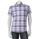 Men's Apt. 9&reg; Slim-fit Patterned Stretch Button-down Shirt, Size: Xlg Slim, Med Purple