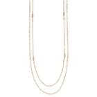 Lc Lauren Conrad Long Beaded Double Strand Station Necklace, Women's, White