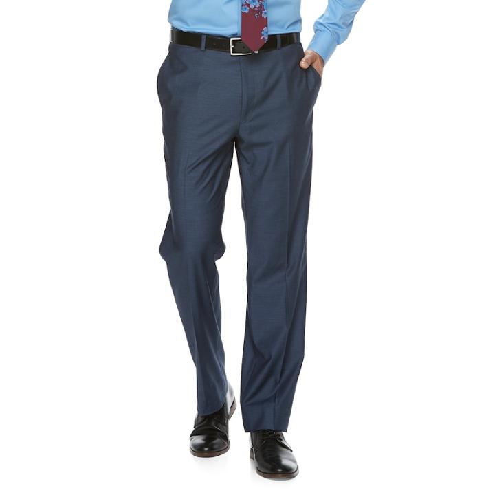 Men's Apt. 9&reg; Premier Flex Slim-fit Flat-front Suit Pants, Size: 34x32, Blue