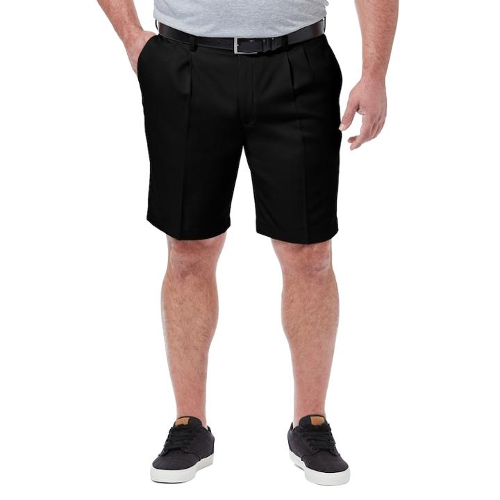 Big & Tall Haggar&reg; Cool 18&reg; Pro Classic-fit Pleated Shorts, Men's, Size: 44, Black