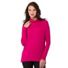 Women's Haggar French Terry Cowlneck High-low Tunic, Size: Small, Dark Pink