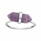 Healing Stone Silver Plated Amethyst Crystal Ring, Women's, Size: 7, Purple