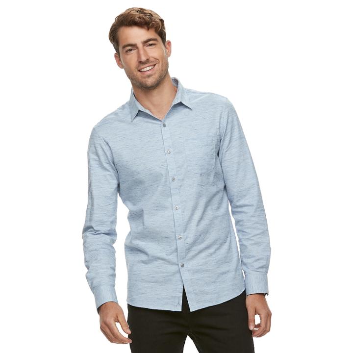 Men's Marc Anthony Slim-fit Pocket Button-down Shirt, Size: Medium, Med Blue