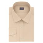 Men's Arrow Slim-fit Poplin Wrinkle-free Dress Shirt, Size: 17-34/35, Lt Beige